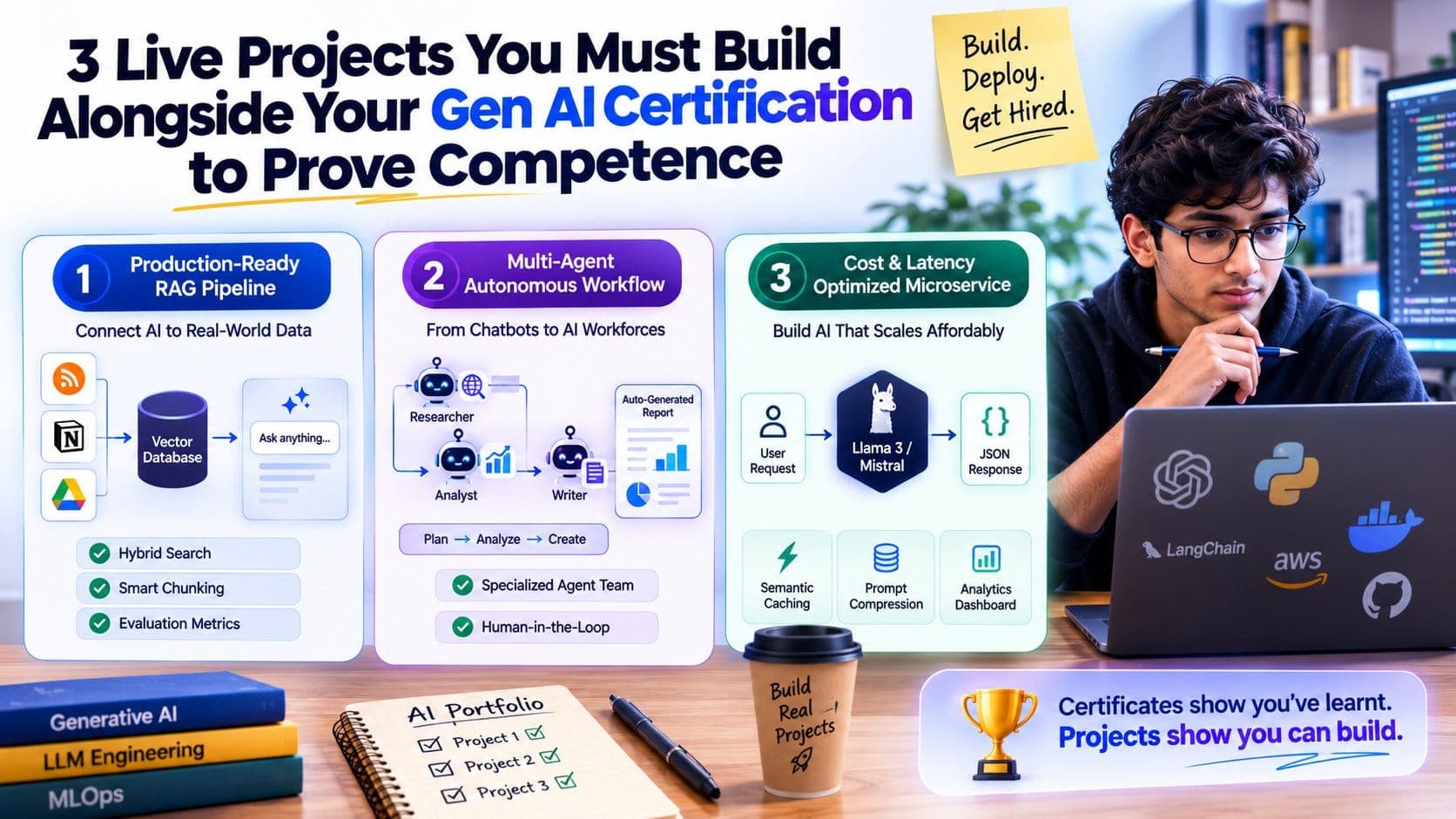 3 Live Projects You Must Build Alongside Your Gen AI Certification to Prove Competence