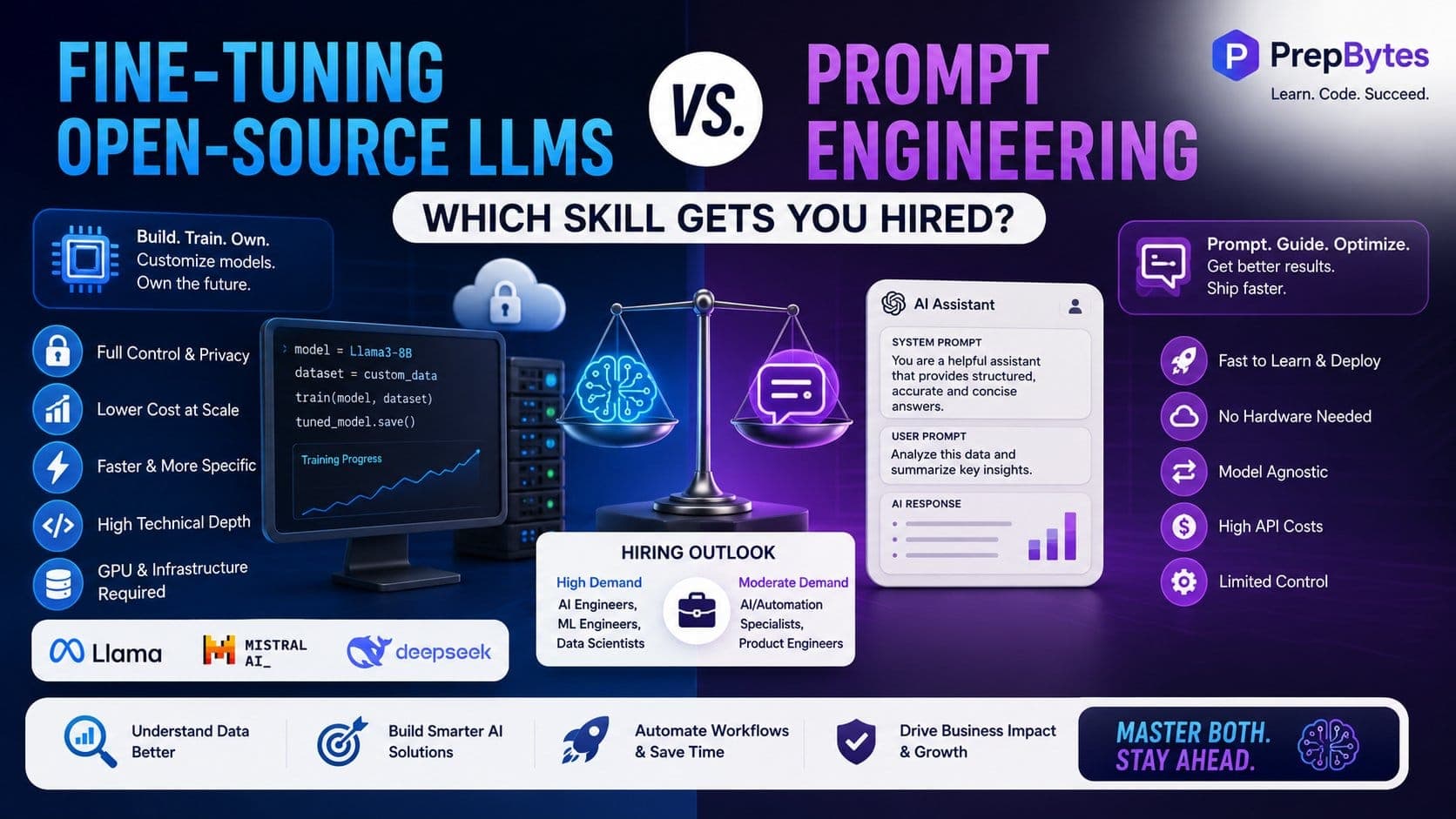 Fine-Tuning Open-Source LLMs vs. Prompt Engineering: Which Skill Gets You Hired?
